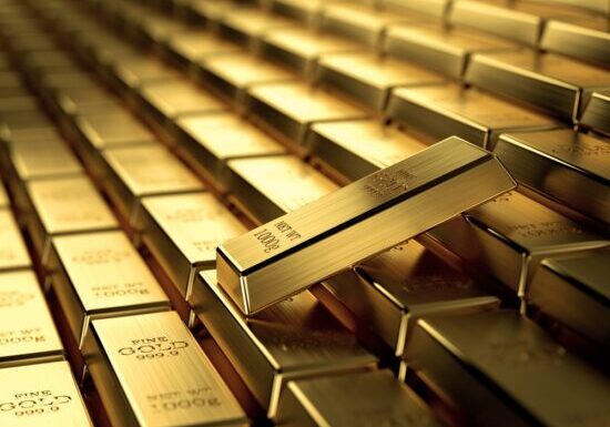 3d,Render,Of,Gold,Ingots,In,A,Row,,Wealth,Concept.